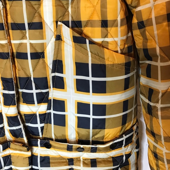 House of Sunny Yellow Plaid Jacket UK 10 US 6 Matching Mittens Snap Short / Long - Picture 7 of 11